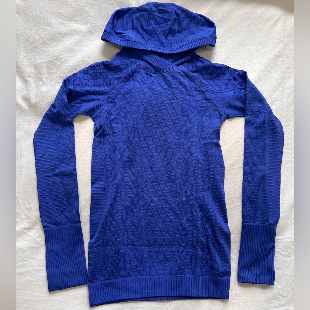 Blue/Periwinkle Rare Lululemon Long Sleeve with Criss Cross Hood